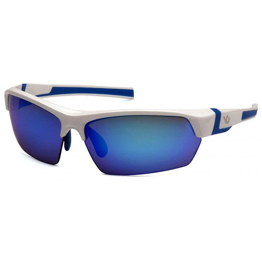 Venture Gear Tensaw Shooting Safety Sunglasses-VGSWB365T-White Frame - Ice Blue Mirror Anti-Fog Lens-Safety Glasses USA-3
