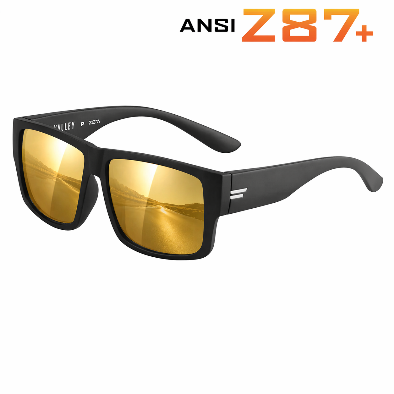 TOROE VALLEY ANSI Z87+ Gold Polarized Safety Glasses
