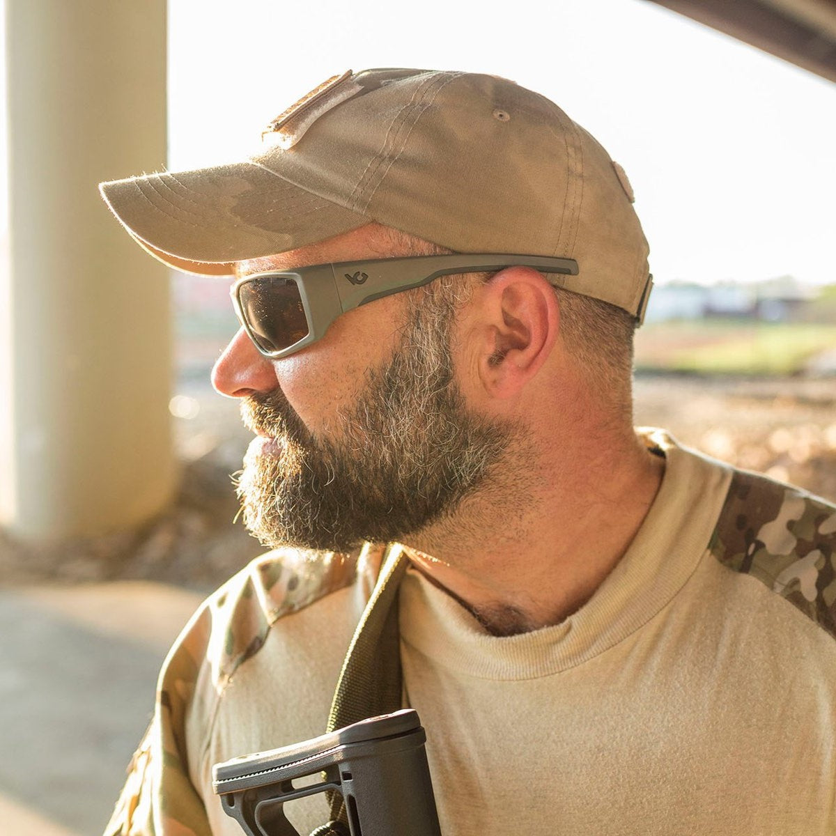 Venture Gear Overwatch Shooting Safety Sunglasses with Anti-Fog Lenses worn on duty