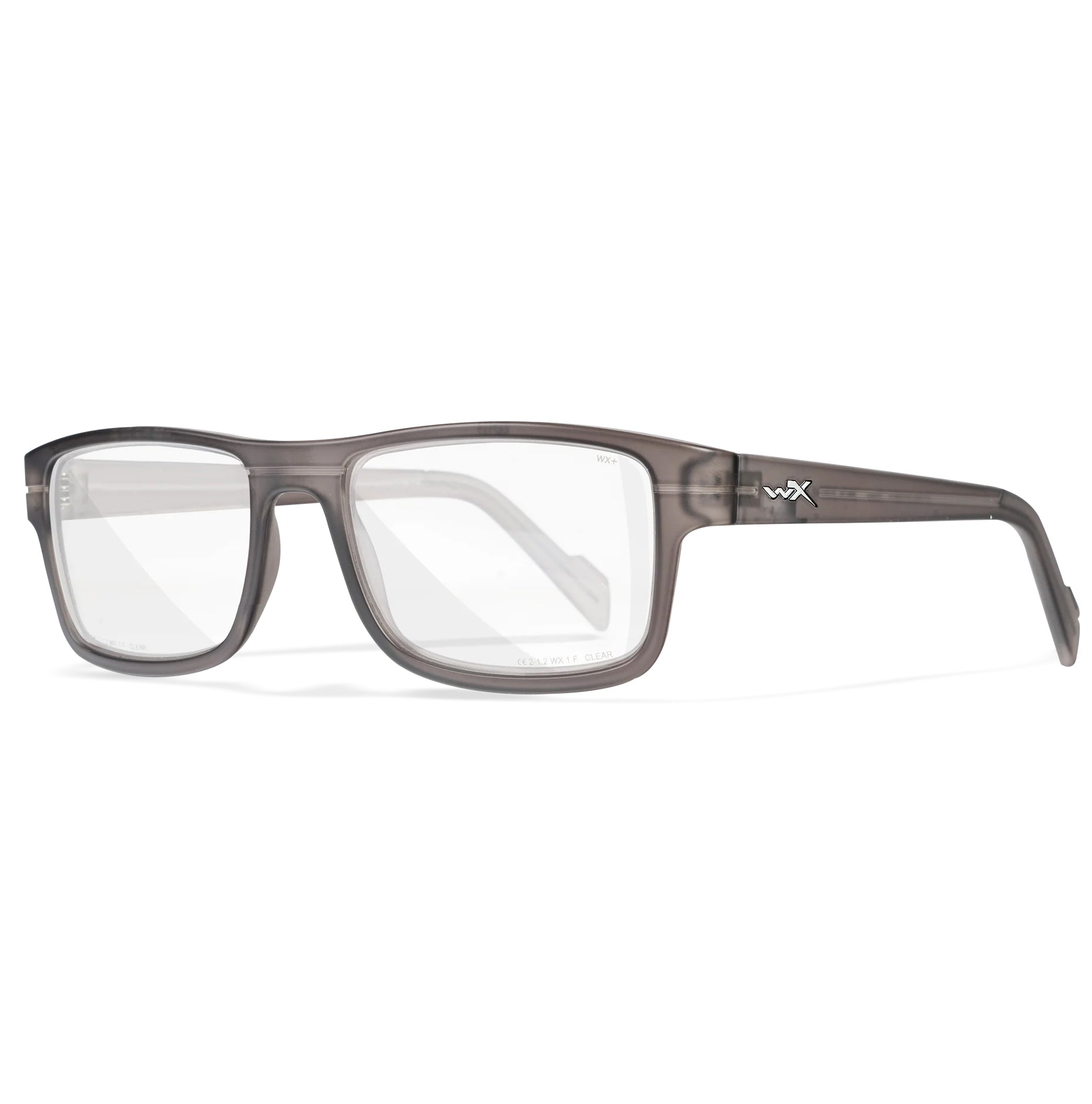 Wiley X Epic Worksight prescription safety glasses with gray Triloid nylon frames.