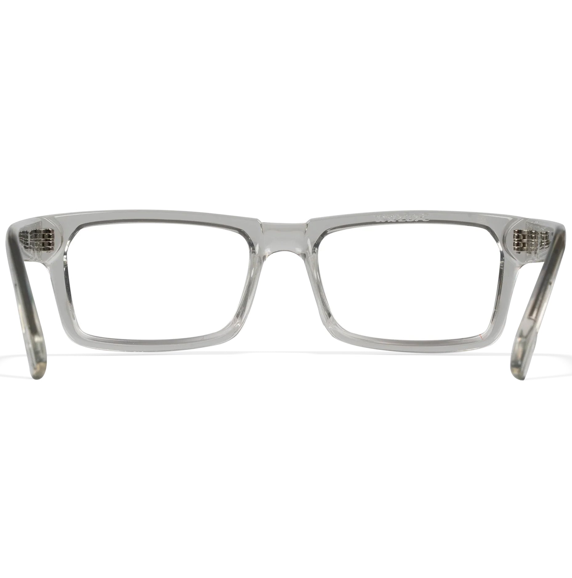 Clear Wiley X Profile Worksight prescription safety glasses with rectangular lenses and removable side shields.