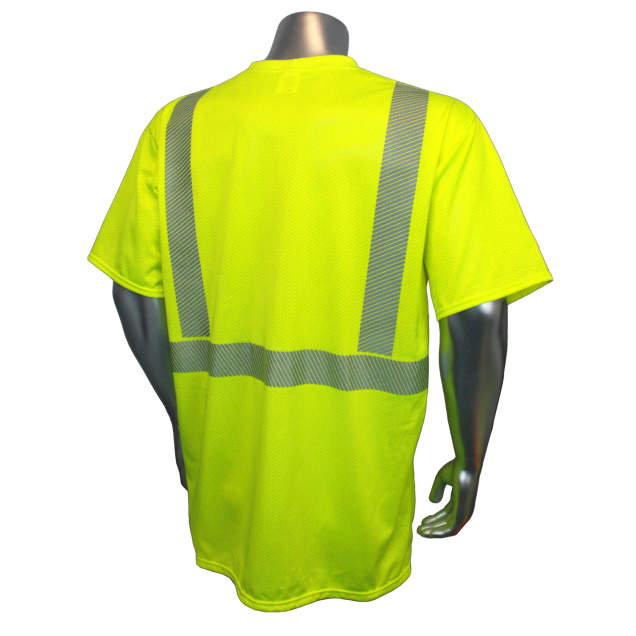 Radians Breezelight Class 2 Short Sleeve Safety Shirt Hi-Vis Green Back