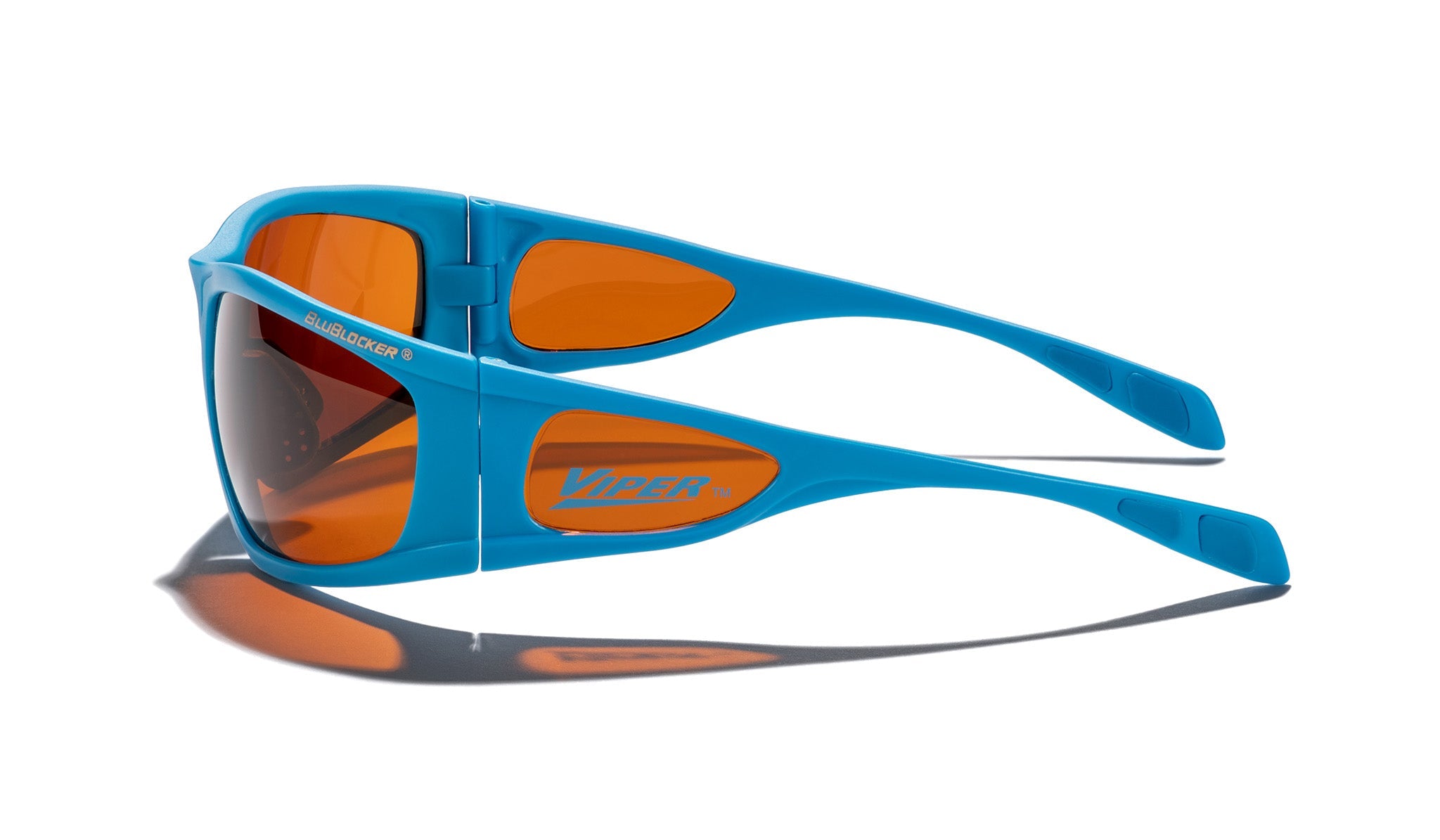 BluBlocker Viper Sunglasses with Miami Blue Frame and Amber Lens