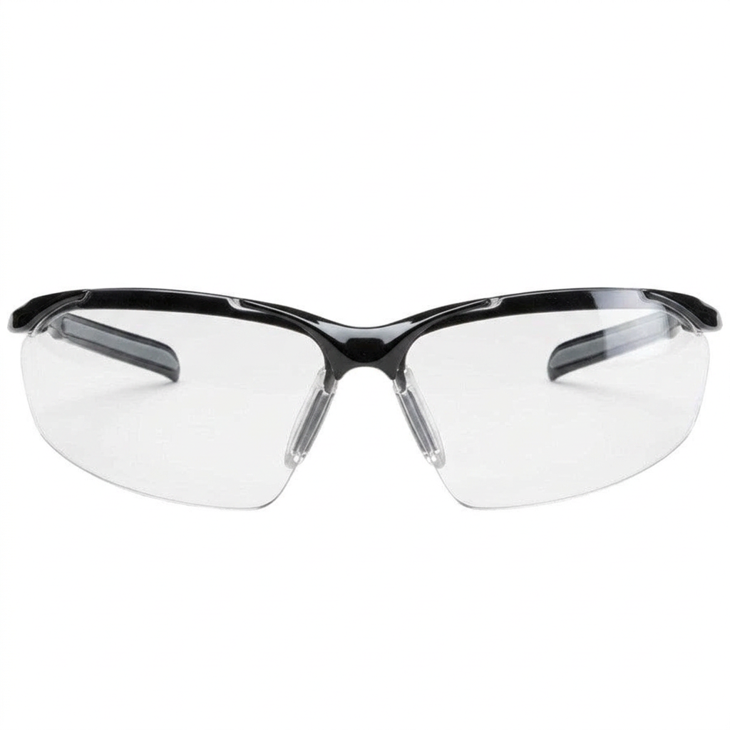 Bouton Commander Safety Glasses with Black Frame and Clear Anti-Fog Lens