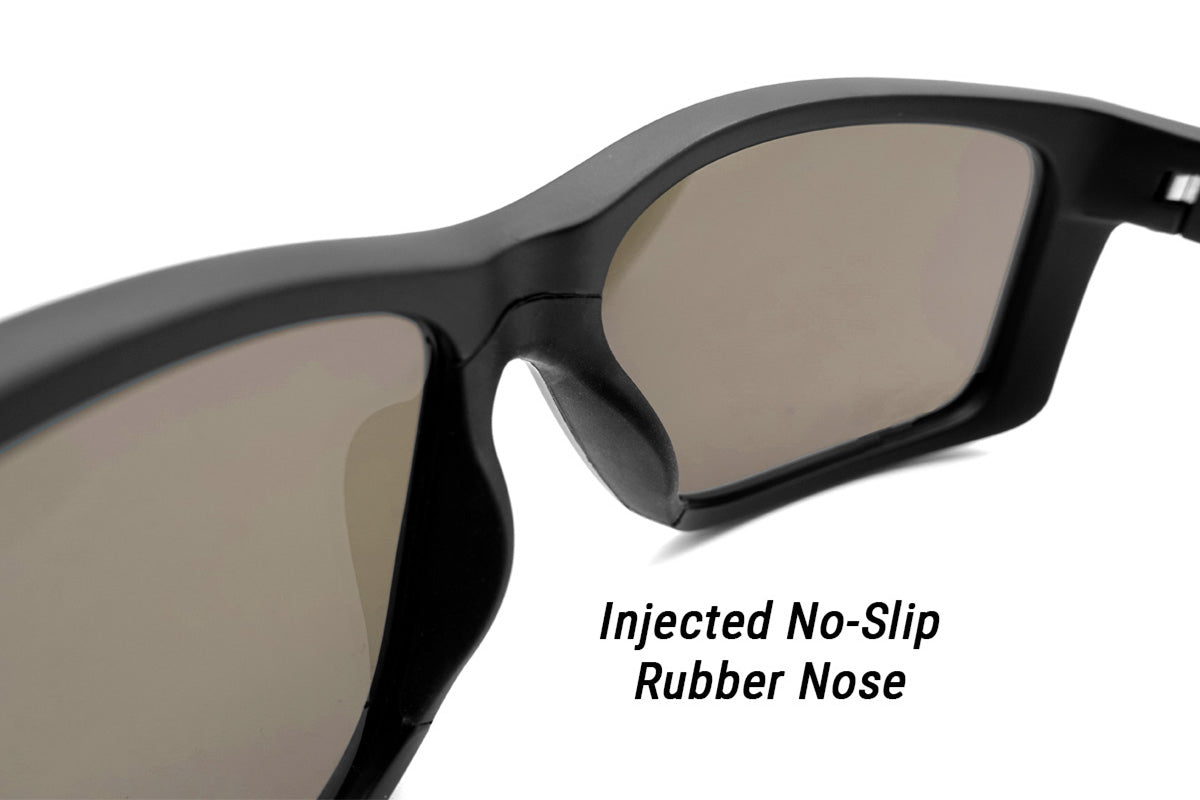 Detour Breach XL Safety Glasses Matte Black with Purple Polarized Lens