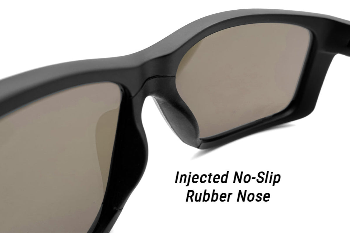 Detour Breach Reader Safety Glasess Matte Black with Jet Black Polarized Lenses