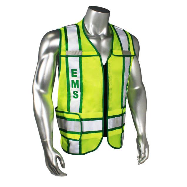 Radians Radwear USA LHV-207-4C Safety Vest Class 2 Police Fire EMS Made In USA-LHV-207-4C-EMS-R-EMS Green Trim Size MD-XL-Safety Glasses USA-3