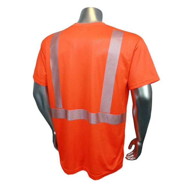 Radians Breezelight Class 2 Short Sleeve Safety Shirt Hi-Vis Orange Back