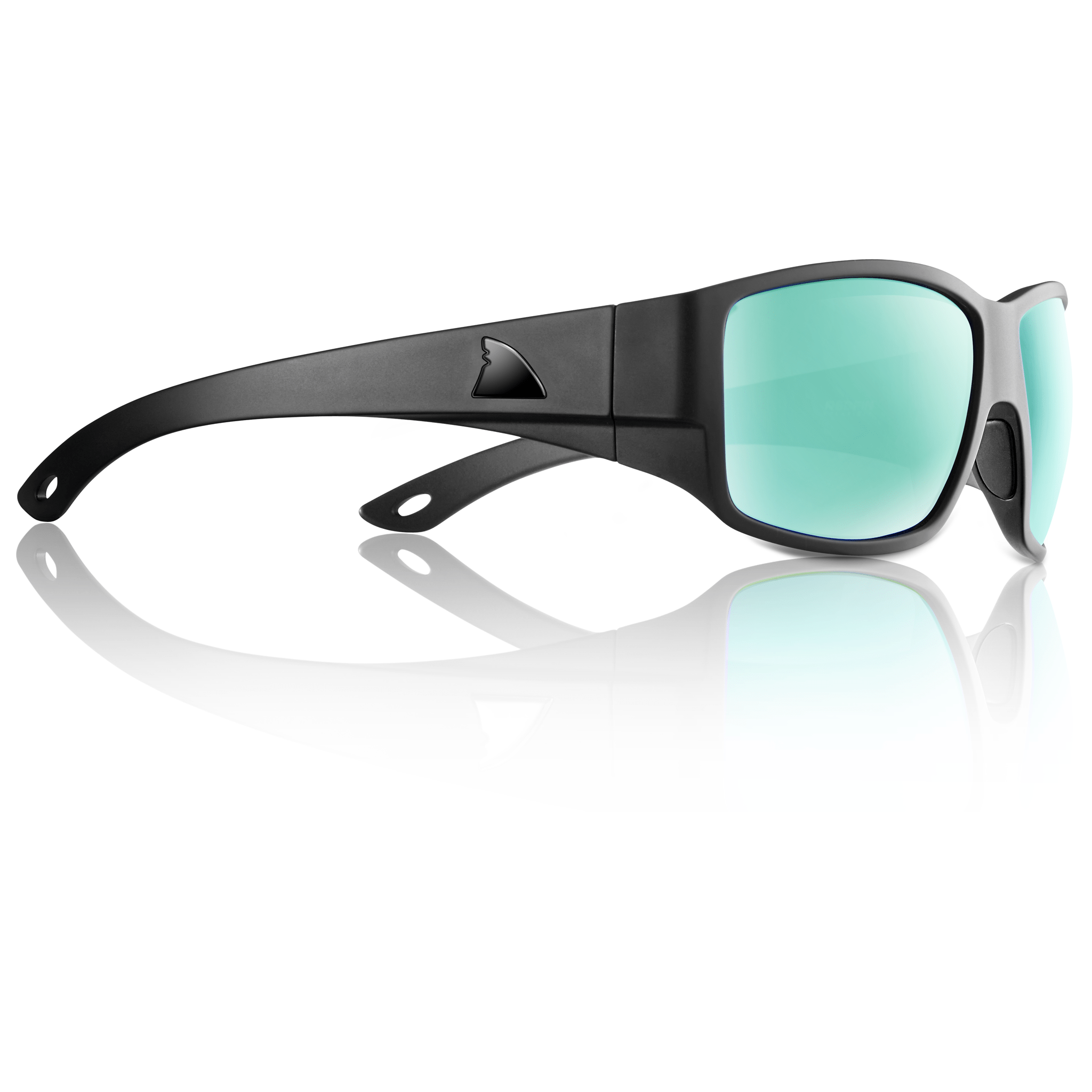 RedFin Grand Banks XL Polarized Fishing Sunglasses-2501-Matte Black - Amber Green-Safety Glasses USA-3