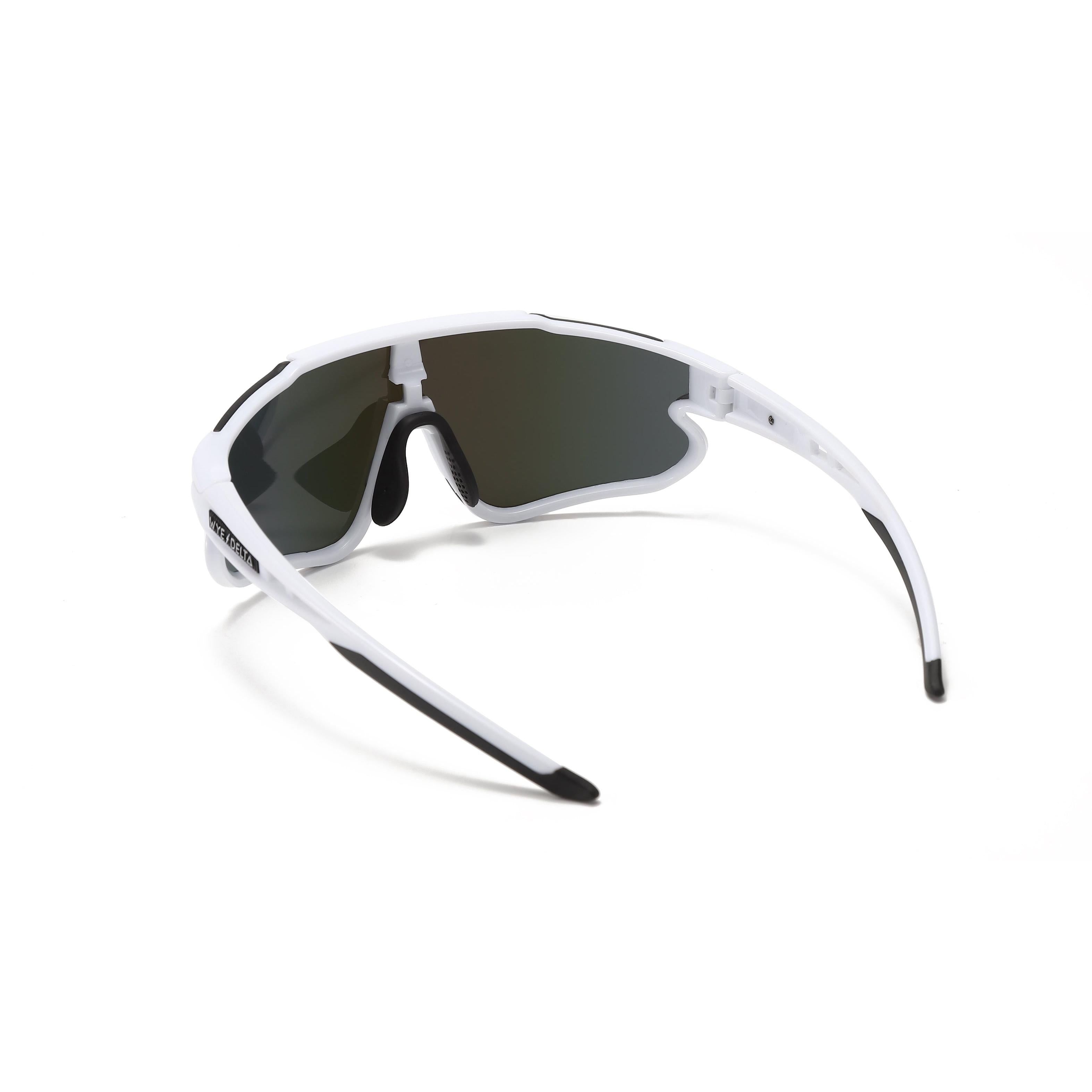 Wye Delta Z87+ HiViz White Deep Blue Mirror Safety Glasses