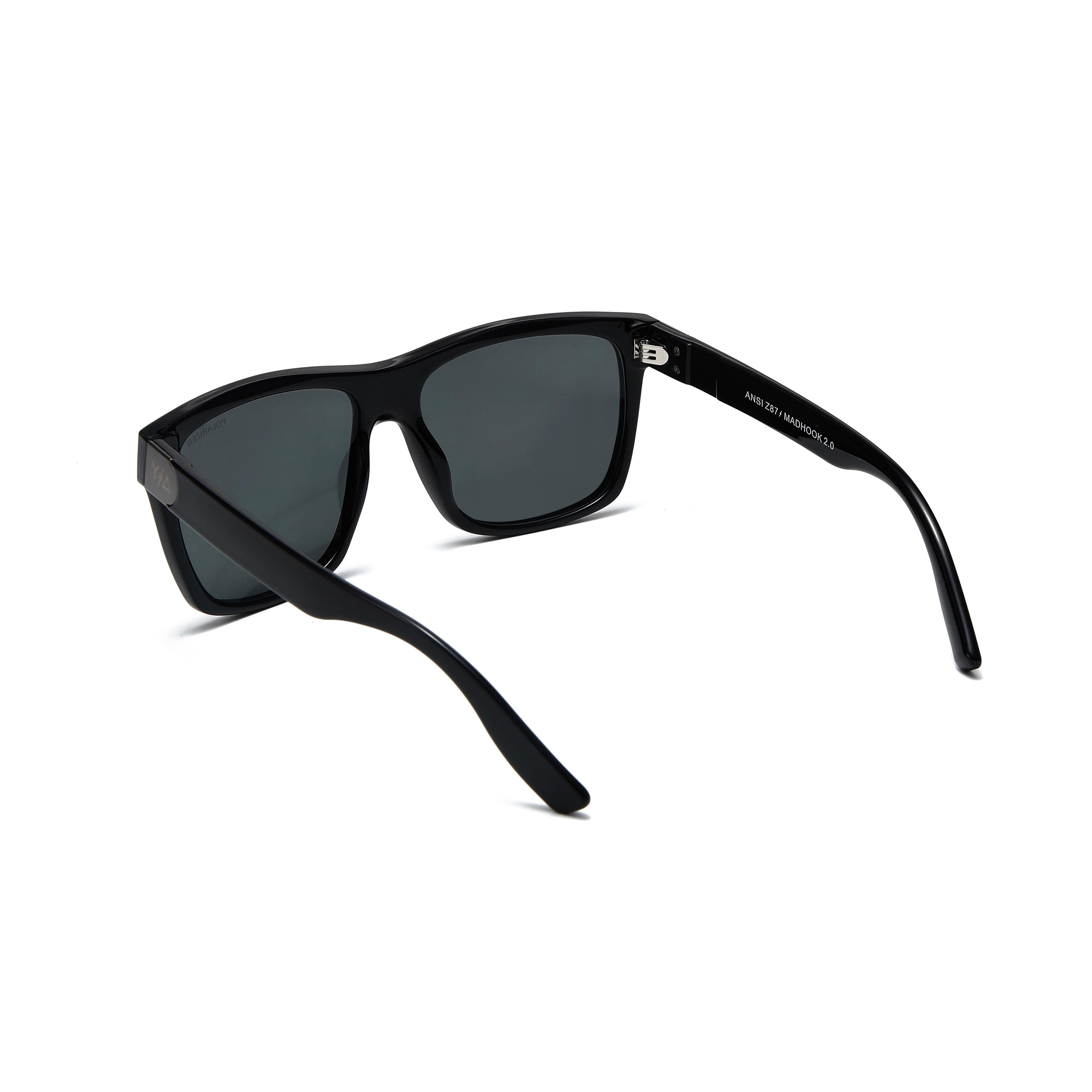 Wye Delta Z87 MADHOOK 2.0 LR: Matte Black Polarized Safety Glasses