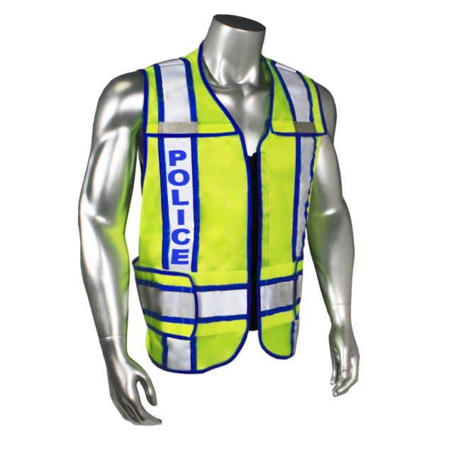 Radians Radwear USA LHV-207-4C Safety Vest Class 2 Police Fire EMS Made In USA-LHV-207-4C-POL-R-Police Blue Trim Size MD-XL-Safety Glasses USA-1