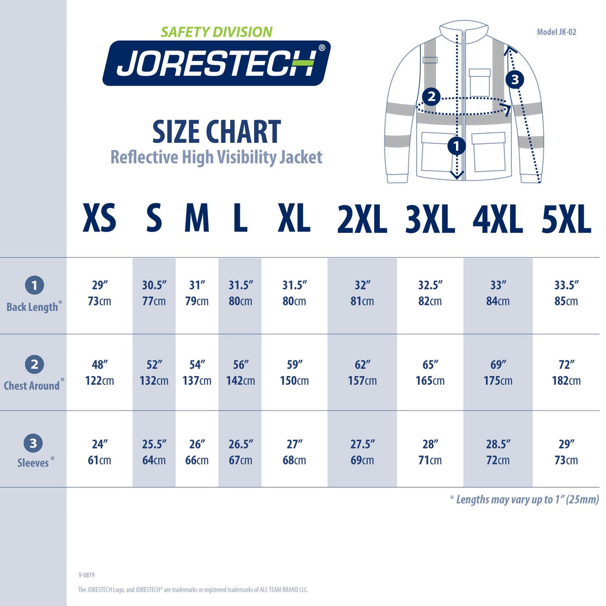 Jorestech Hi-Vis Safety Jacket with Heat-Transfer Reflective Tapes and Removable Hood