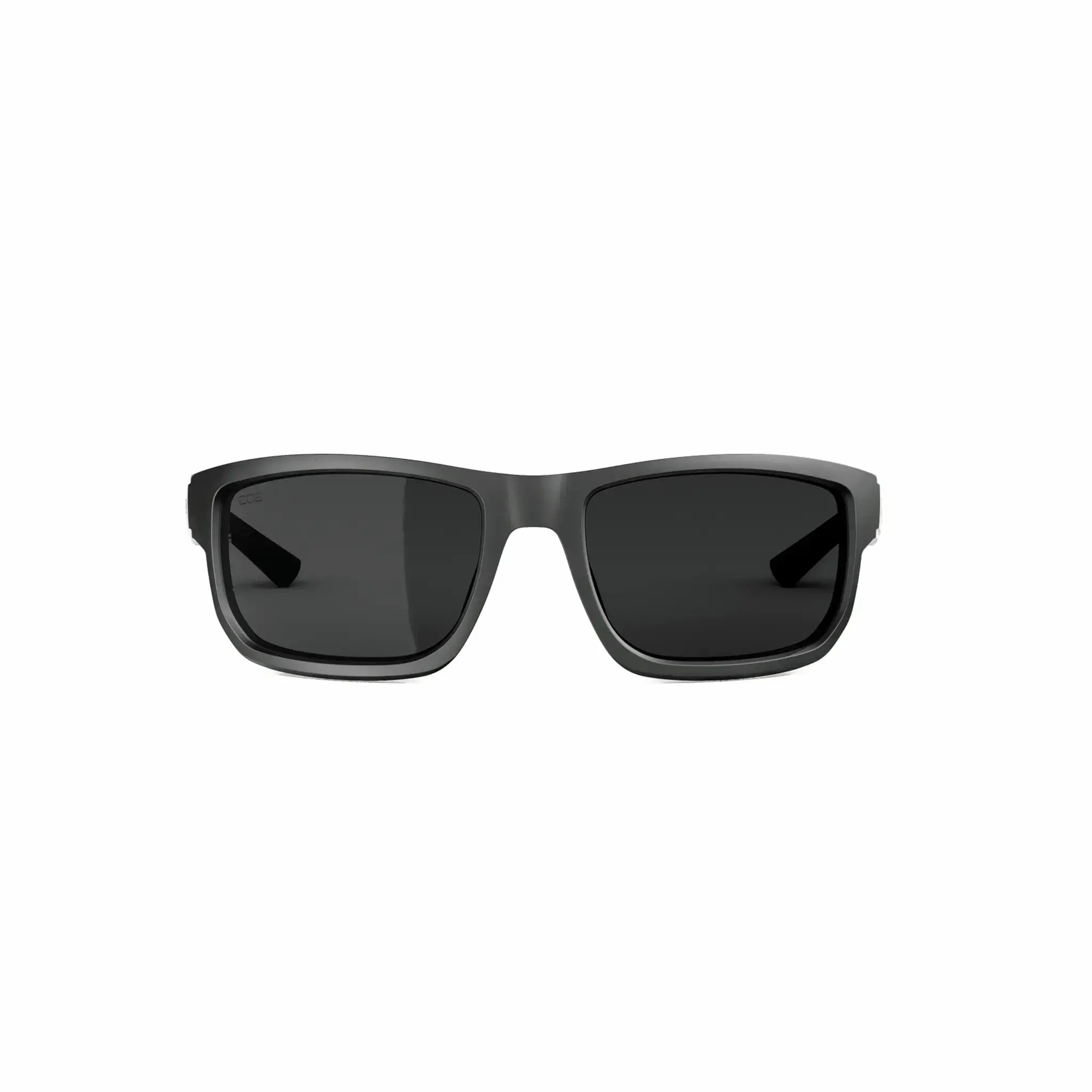 CO Eyewear Magneto Z87+ safety glasses with matte black frame and dark lenses, front view.