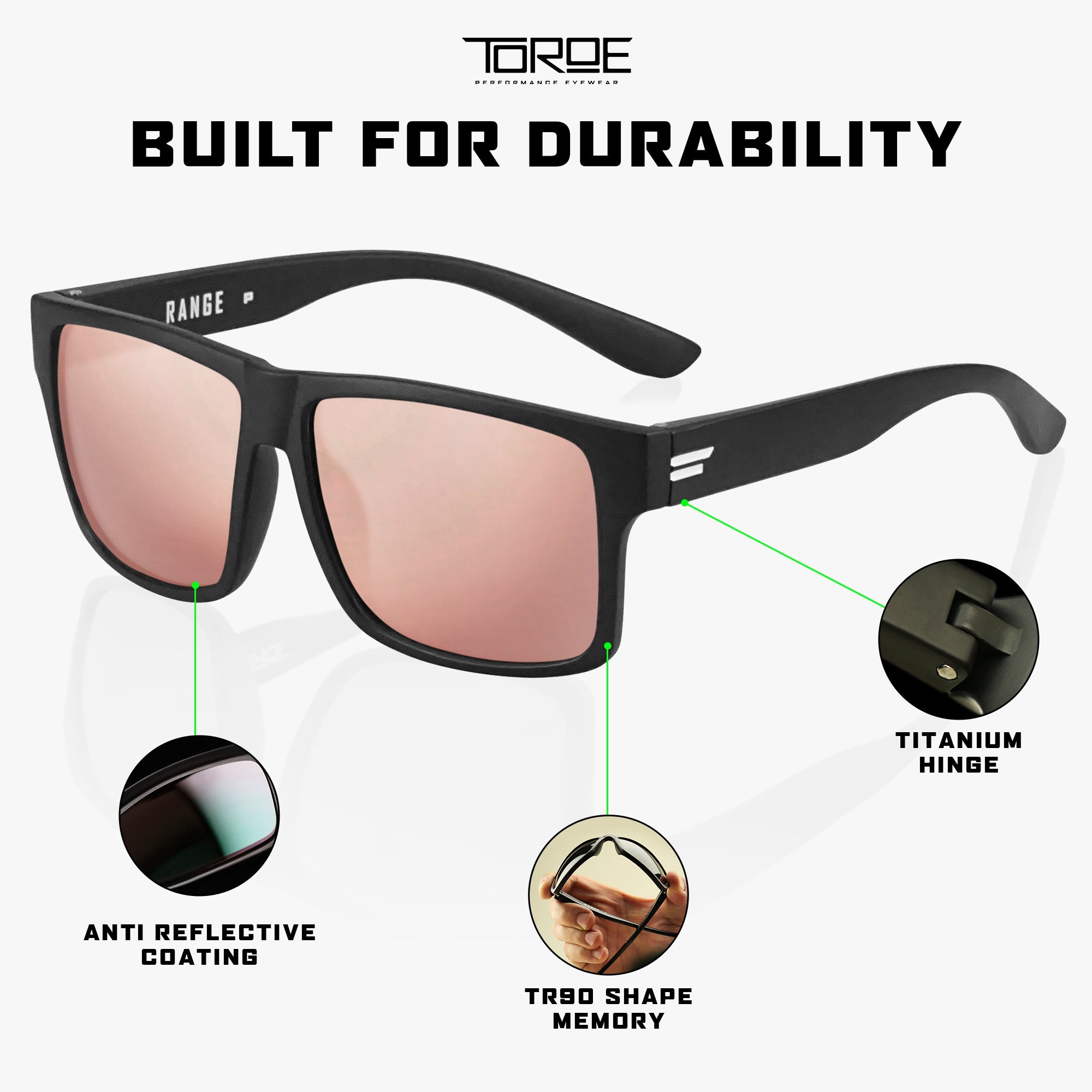 TOROE RANGE Limited Pink Polarized Sunglasses-4