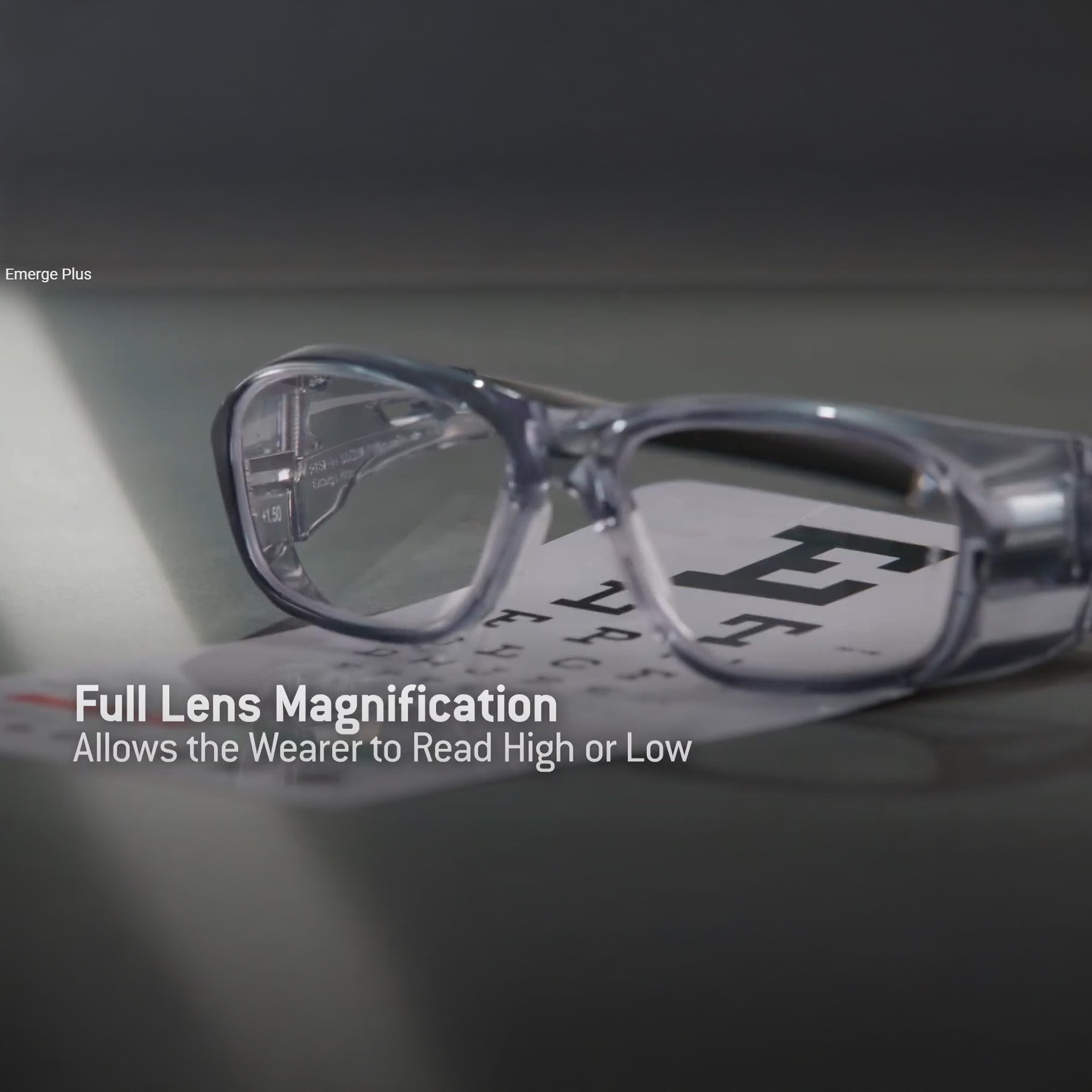 Pyramex Emerge Plus Safety Glasses with Full Lens Magnification close up view