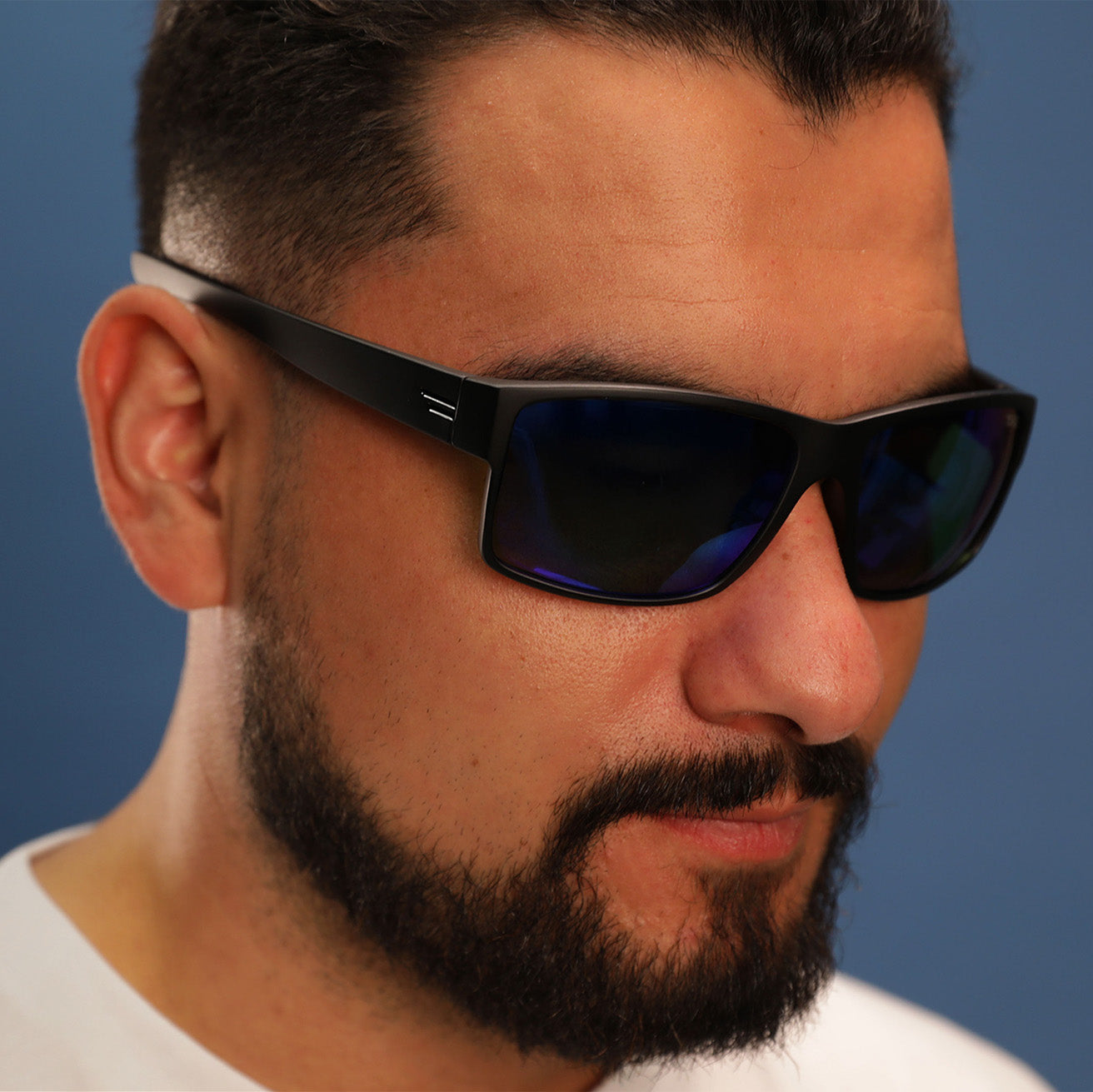 TOROE MOJAVE Blue Mirrored Polarized Sunglasses