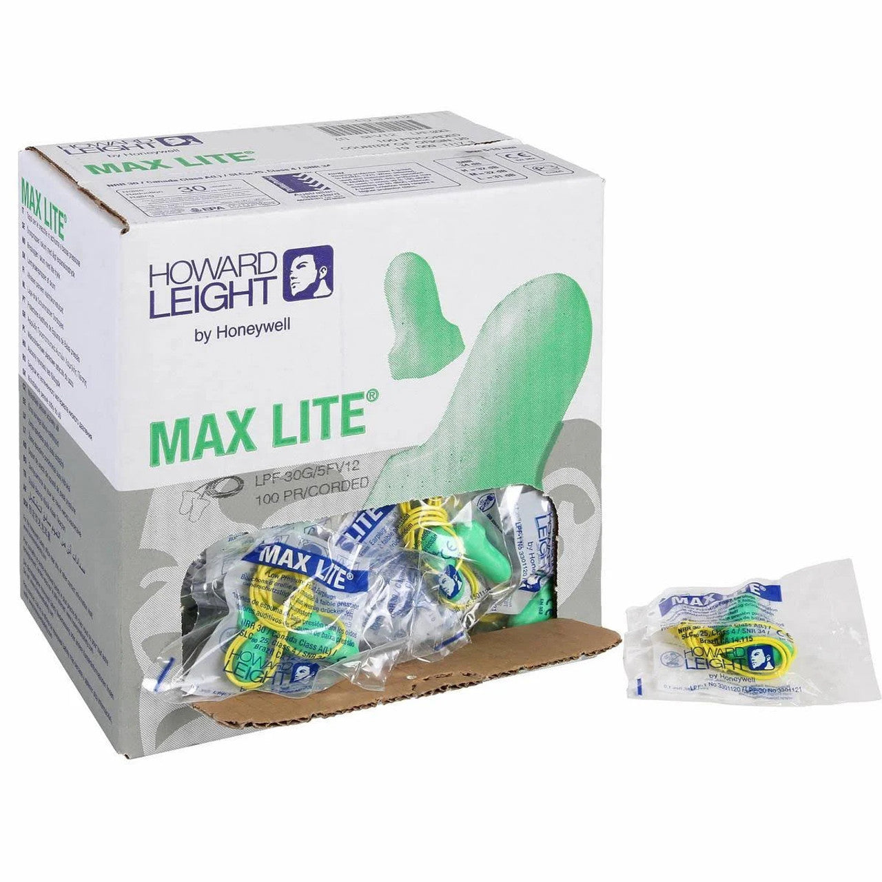 Howard Leight Maximum Lite LPF-30 Corded Earplugs 1000 Pairs-Safety Glasses USA-2