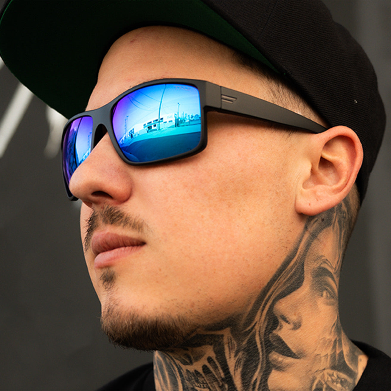 TOROE MOJAVE Blue Mirrored Polarized Sunglasses
