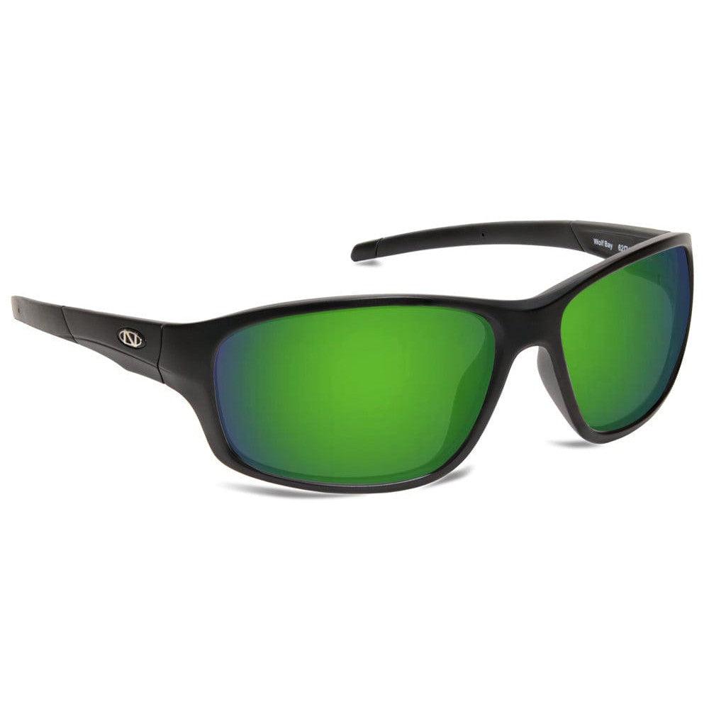 ONOS Wolfbay Polarized Bifocal Sunglasses with Matte Black Frame and Amber with Green Mirror Lenses