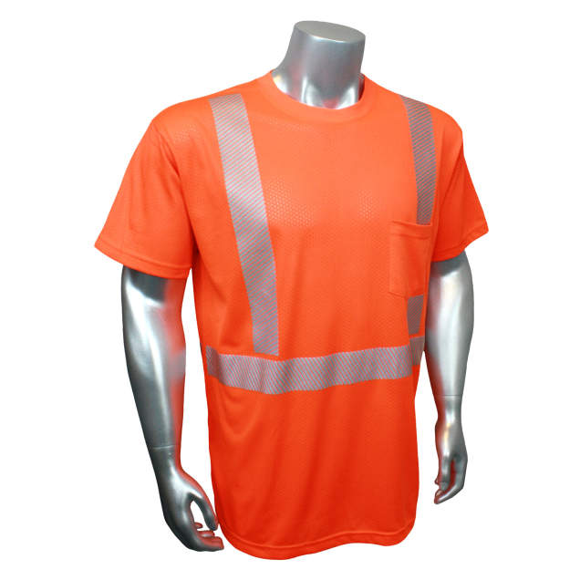 Radians Breezelight Class 2 Short Sleeve Safety Shirt Hi-Vis Orange Front