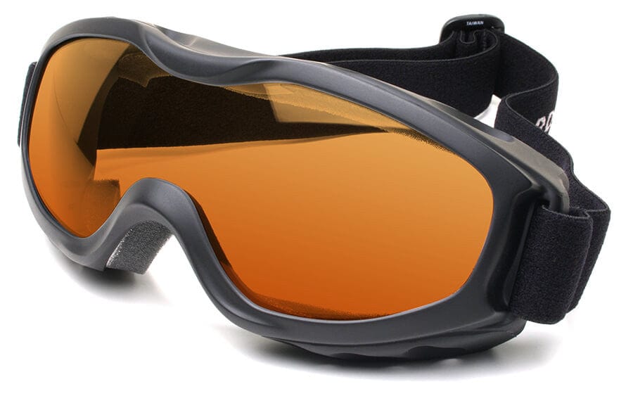 Guard Dogs Evader 2 Safety Goggles with Matte Black Frame and Amber Anti-Fog Lens