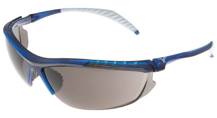 Encon Veratti 307 Safety Glasses with Blue Frame and Gray Lens