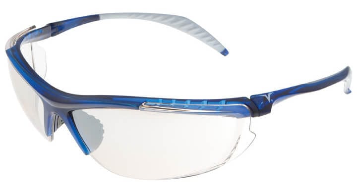 Encon Veratti 307 Safety Glasses with Blue Frame and Indoor-Outdoor Lens