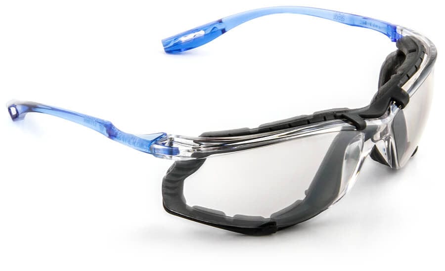 3M Virtua CCS Safety Glasses with Blue Temples Foam Gasket and Indoor/Outdoor Anti-Fog Lens