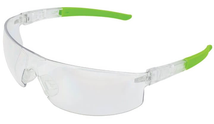 Encon Veratti Salvo Safety Glasses with Clear/Green Frame and Clear Anti-Fog Lens