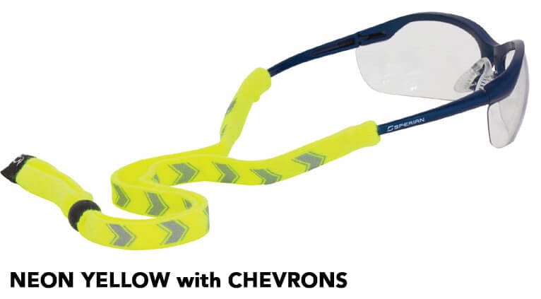 Chums Reflective Original Cotton Eyewear Retainer - Neon Yellow with Chevrons