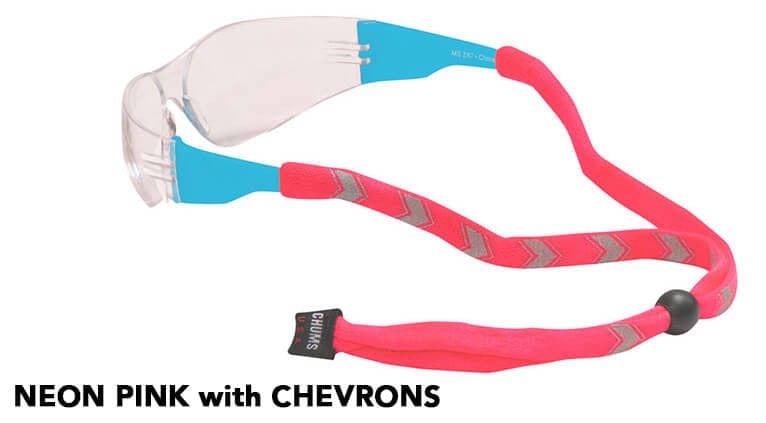 Chums Reflective Original Cotton Eyewear Retainer - Neon Pink with Chevrons