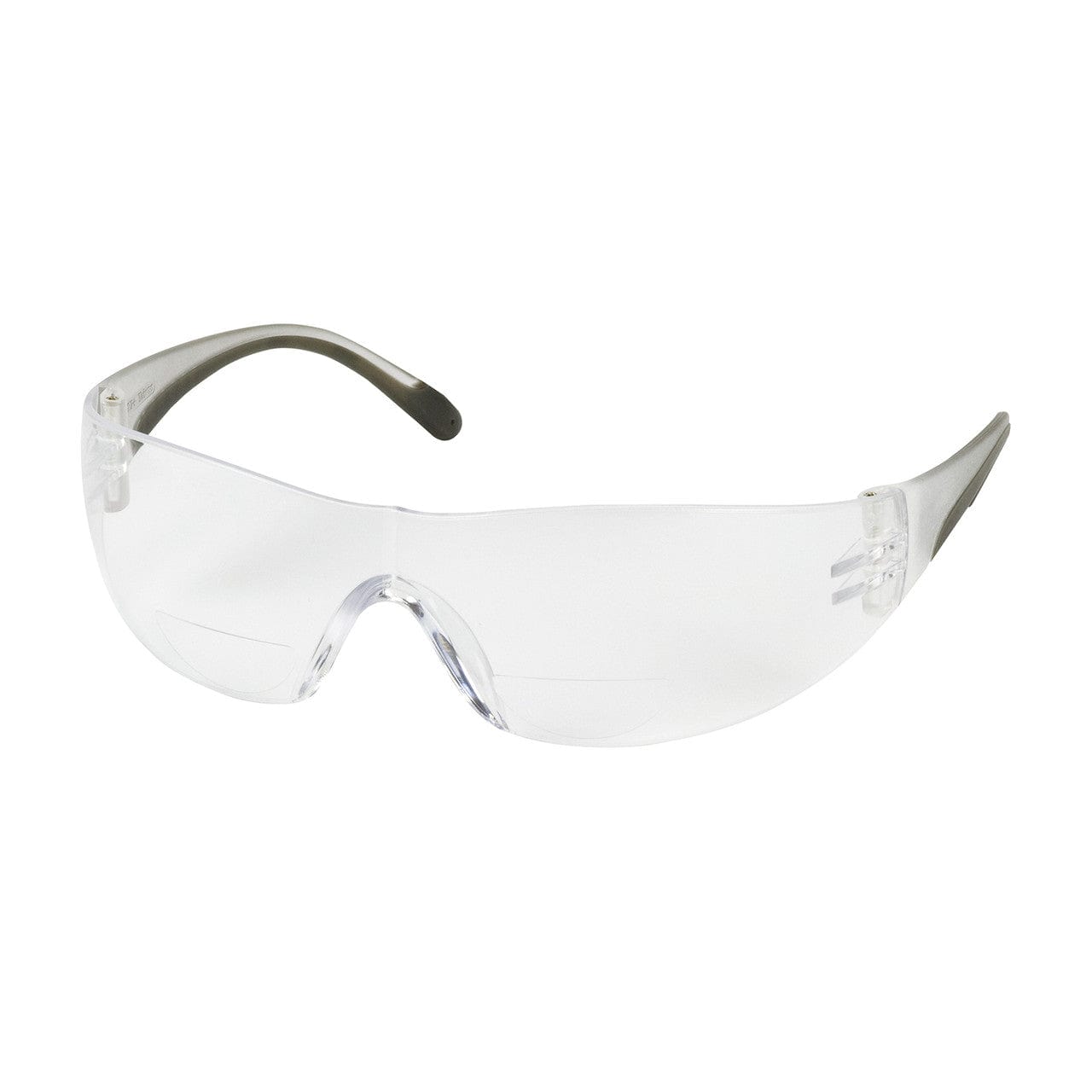 Bouton Zenon Z12R Bifocal Safety Glasses with Black Temple Trim and Clear Lens Front View