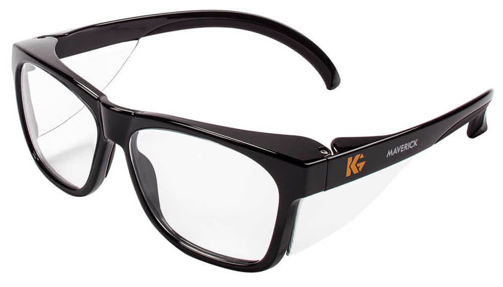 KleenGuard Maverick Safety Glasses Black Frame Clear Anti-Fog Lens 49309
