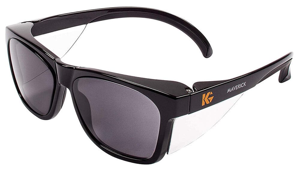 KleenGuard Maverick Safety Glasses with Black Frame and Gray Anti-Fog Lens 49311