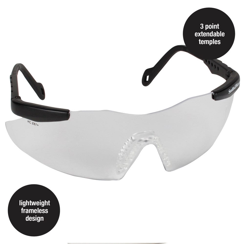 Smith & Wesson Magnum Safety Glasses with Clear Anti-Fog Lens 19794 Front Side View