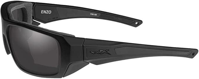 Wiley X Enzo Black Ops Safety Sunglasses Matte Black Frame Smoke Grey Lens CCENZ01 Side