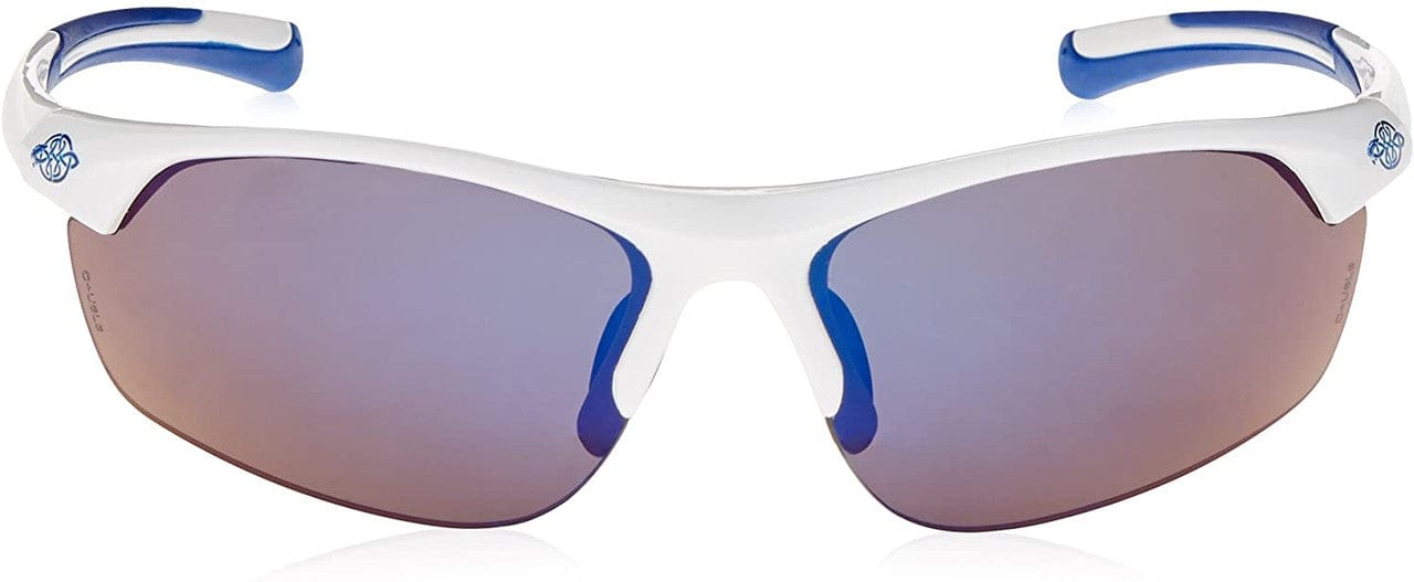 Crossfire AR3 Safety Glasses White Frame Full Blue Mirror Lens 16278 Front