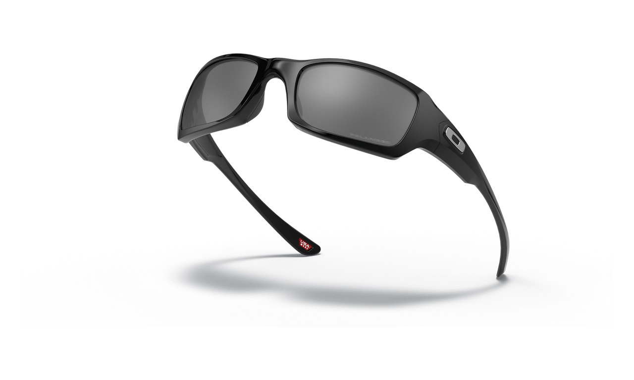 Oakley Fives Squared Sunglasses with Polished Black Frame and Black Iridium Polarized Lens OO9238-06 Profile View