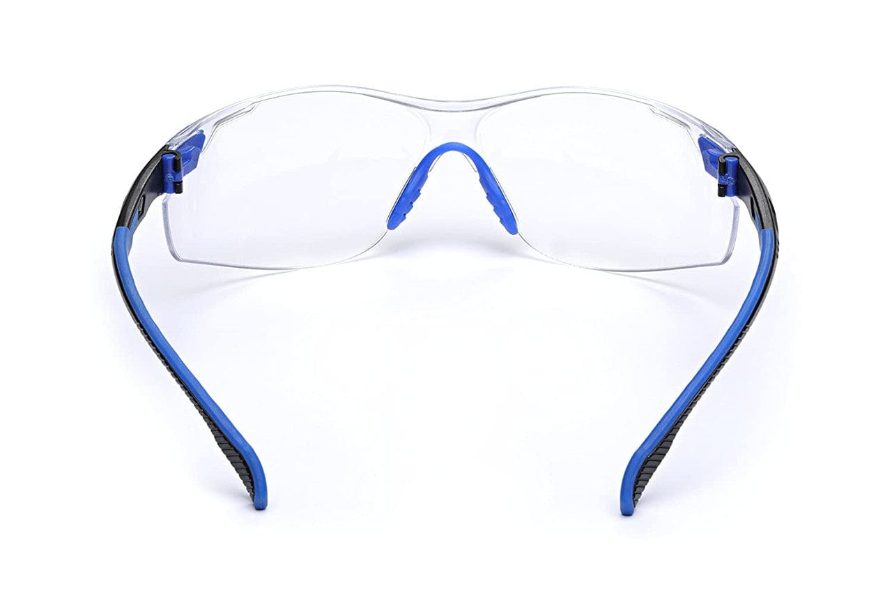 3M Solus Safety Glasses Blue Temples Clear Anti-Fog Lens S1101SGAF back