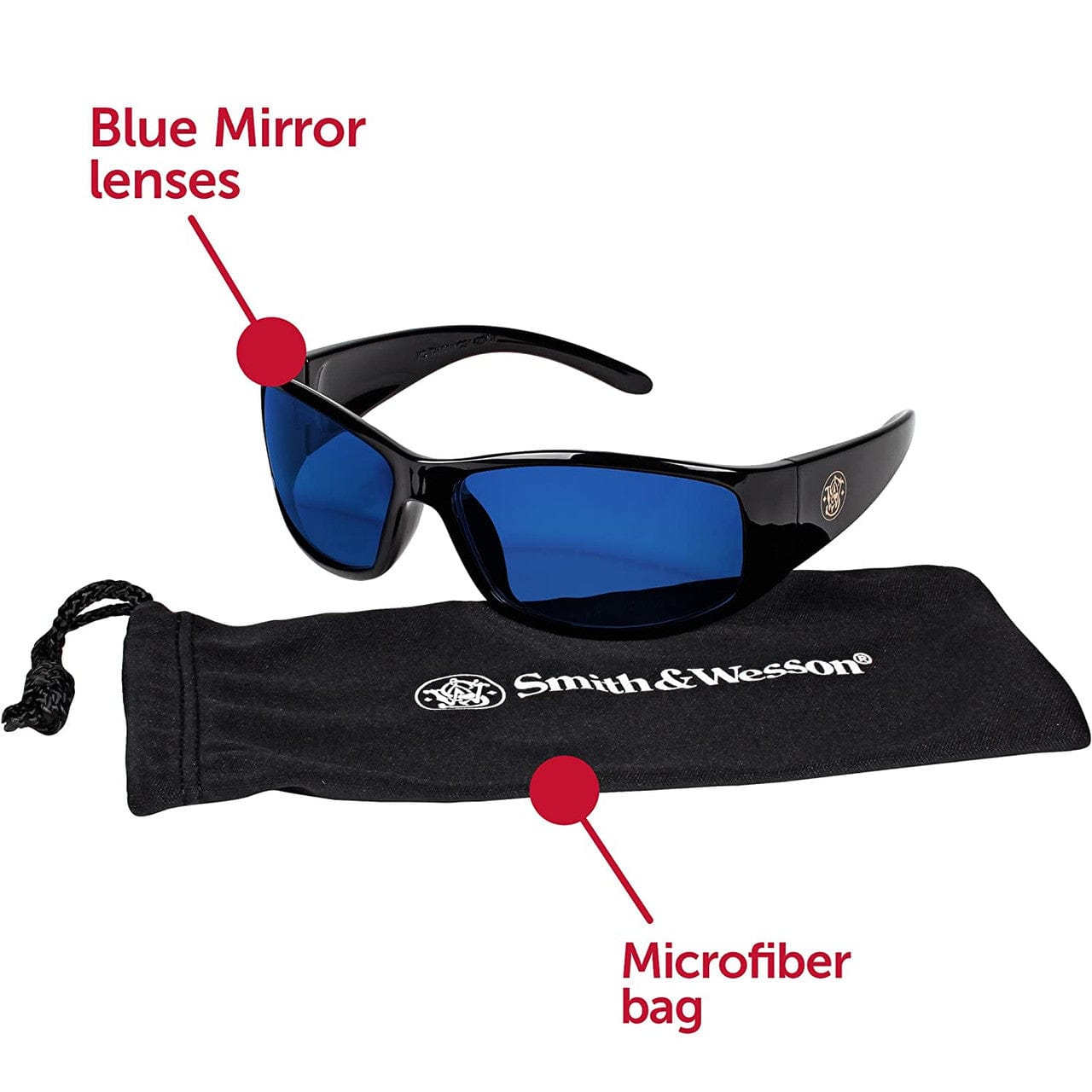 Smith & Wesson Elite Safety Glasses with Blue Mirror Lens 21307 Key Features