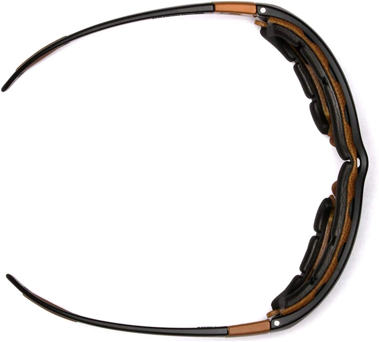 Carhartt Carthage Safety Glasses/Goggles Black Frame Sandstone Bronze Anti-Fog Lens CHB418DTP Top