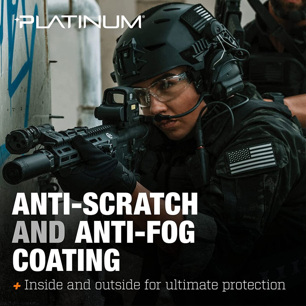 Bolle Rush Plus BSSI Ballistic Safety Glasses with Clear Platinum Anti-Fog Lens - In Action