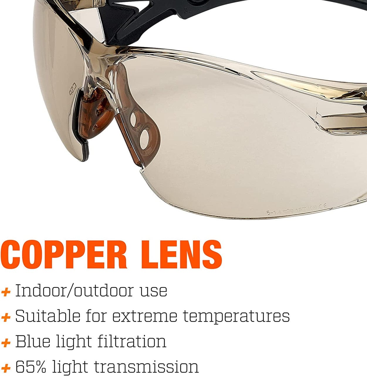 Bolle Rush Plus BSSI Ballistic Safety Glasses with CSP Platinum Anti-Fog Lens Lens Tint Info