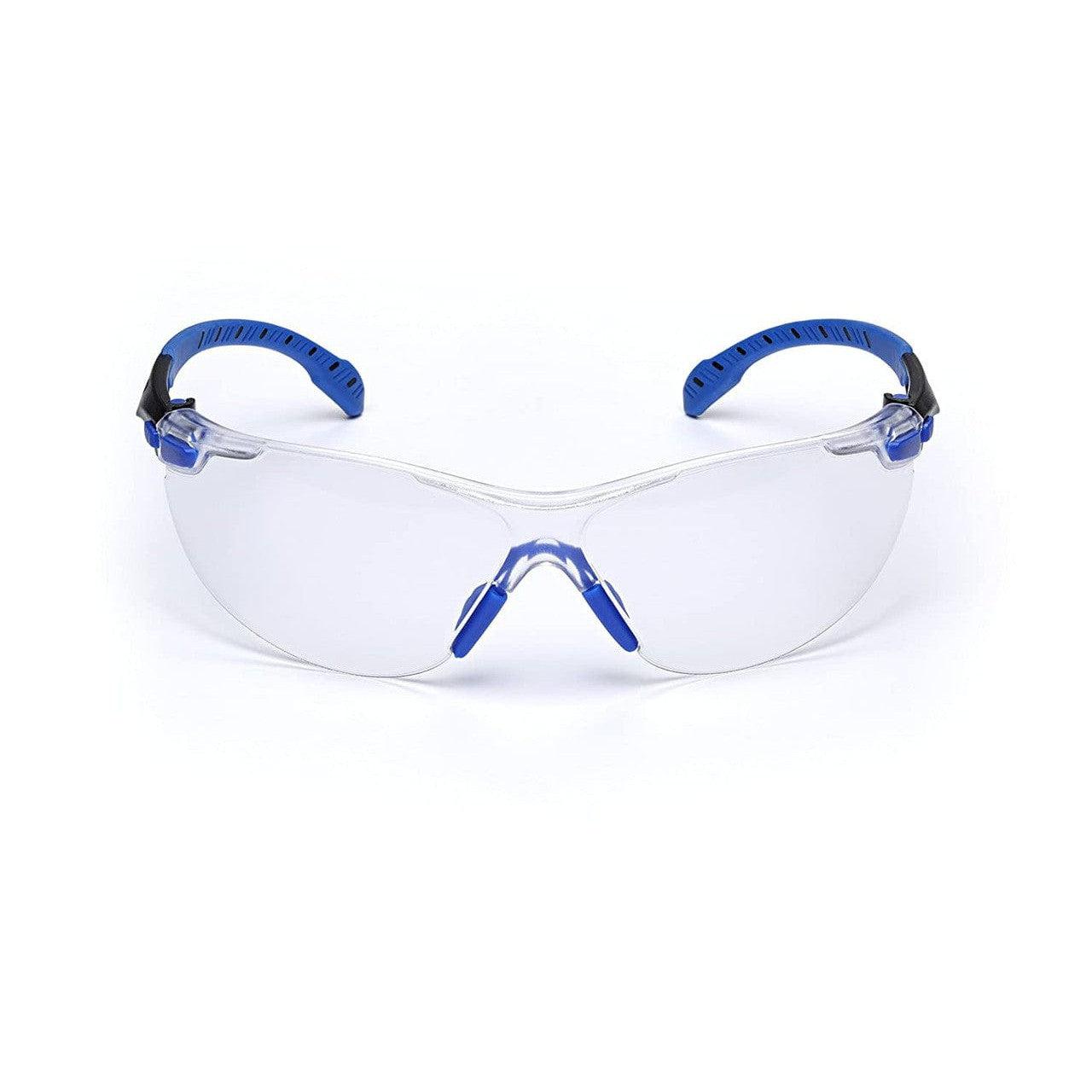 3M Solus Safety Glasses Blue Temples Clear Anti-Fog Lens