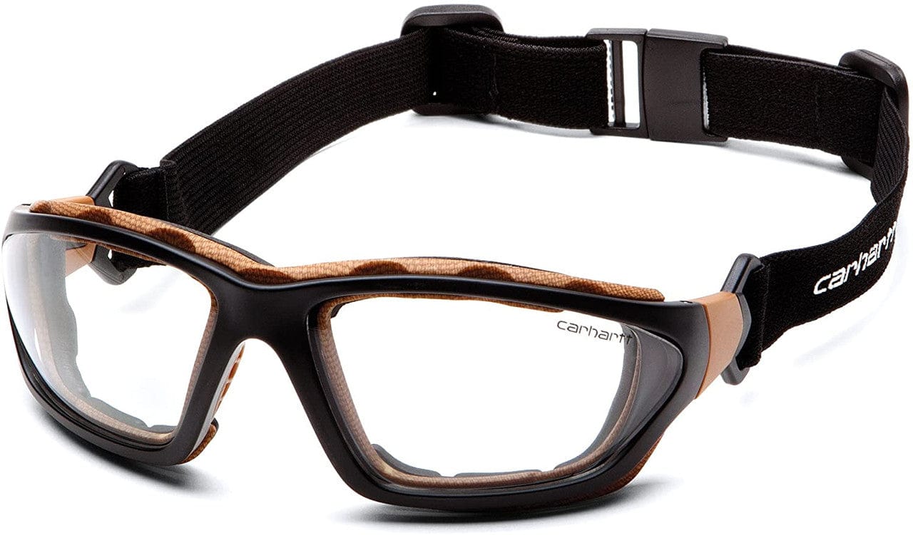 Carhartt Carthage Safety Glasses/Goggles Black Frame Clear Anti-Fog Lens CHB410DTP Goggle Front