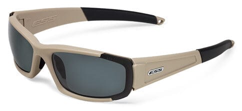 ESS CDI Ballistic Sunglasses with Terrain Tan Frame and Clear and Smoke Lenses
