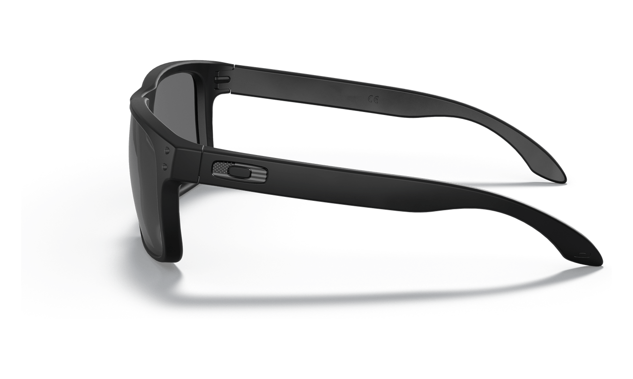 Oakley SI Holbrook Sunglasses with Matte Black Tonal USA Flag Frame and Grey Lens OO9102-E555 Side View