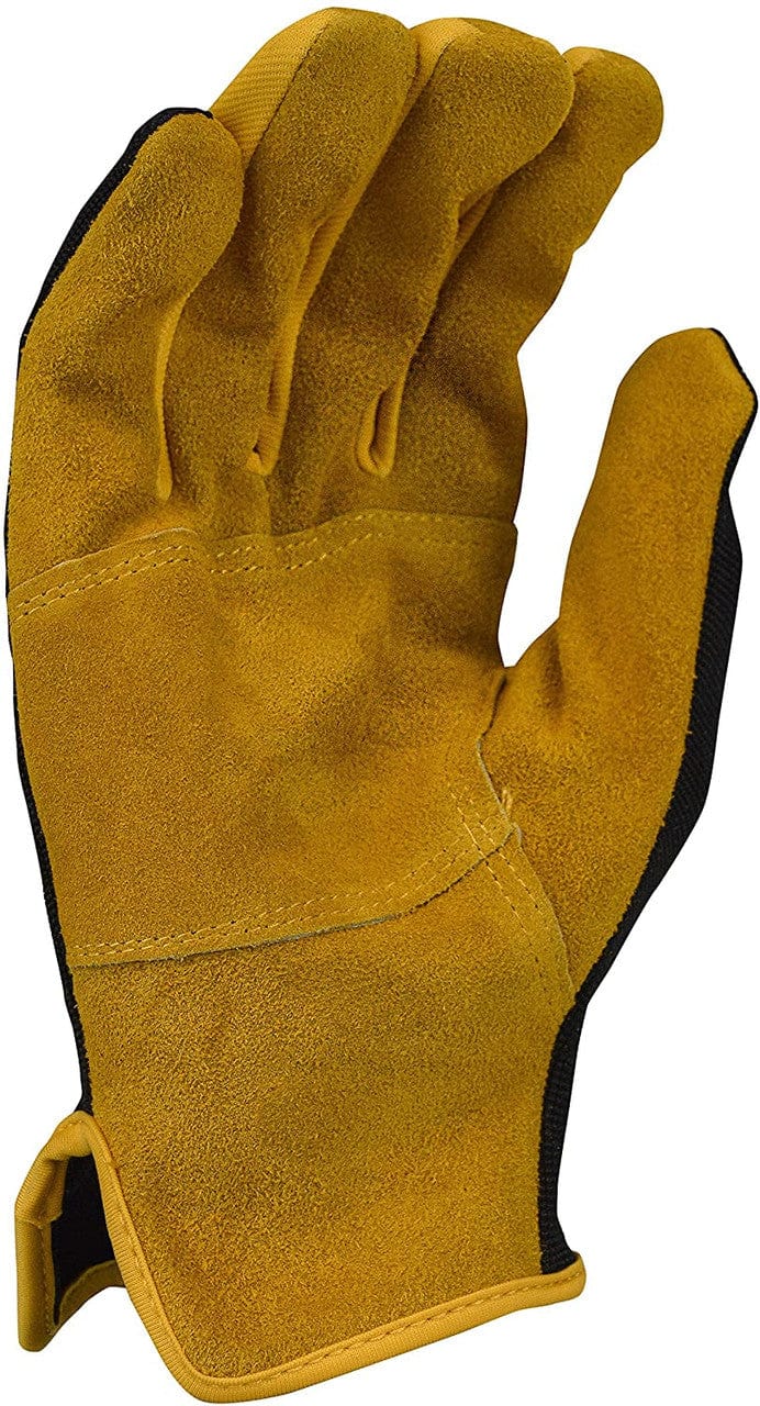 DeWalt DPG216 Split Cowhide Leather Palm Hybrid Gloves Palm and Cuff View