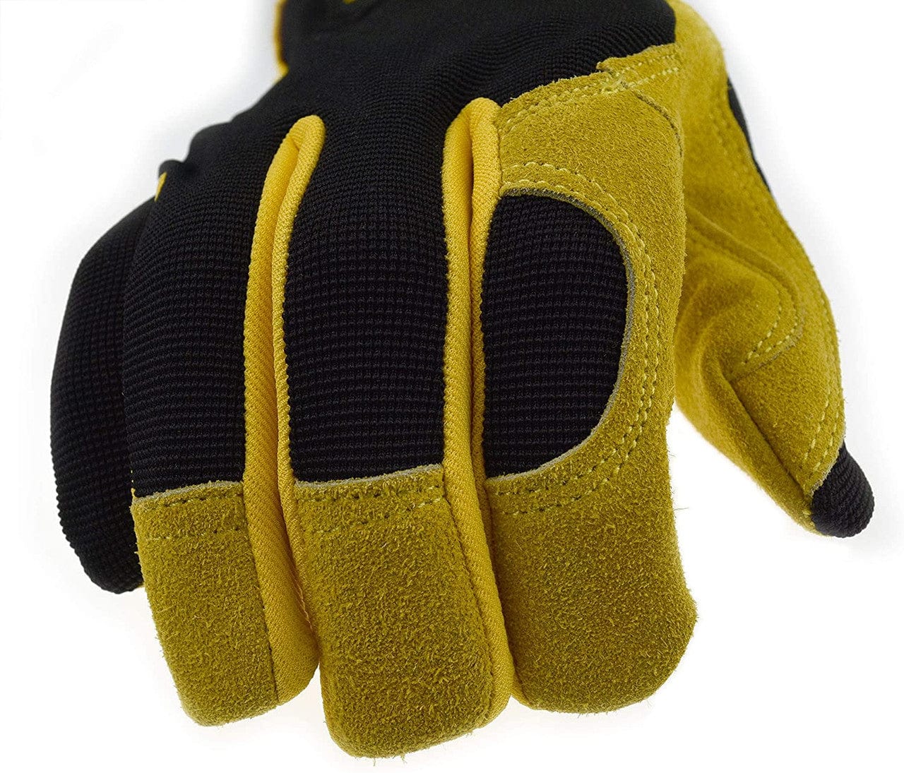 DeWalt DPG216 Split Cowhide Leather Palm Hybrid Gloves Finger Tips